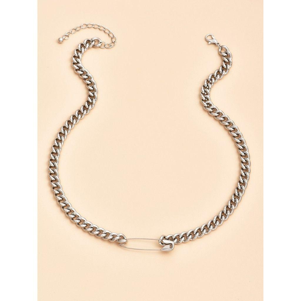 Yve Vòng Cổ Choker Dây Xích Mặt Đầu Lâu Nhảy Múa Di Kẹp Giấy Thời Trang Punk