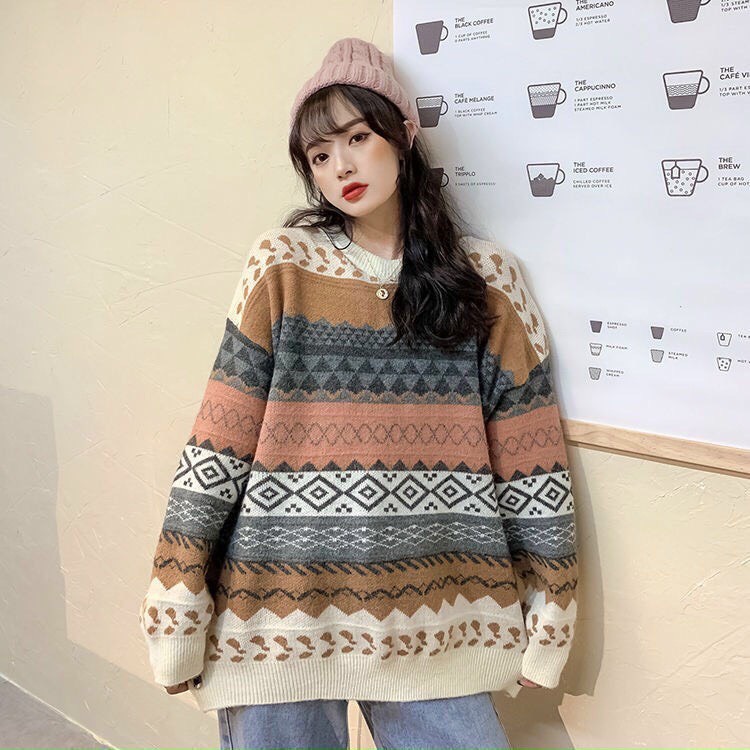 [HÀNG ĐẸP] Áo len nữ thổ cẩm xinh xắn mặc ấm phong cách trẻ trung kiểu dáng Hàn quốc A472 SUTANO | BigBuy360 - bigbuy360.vn