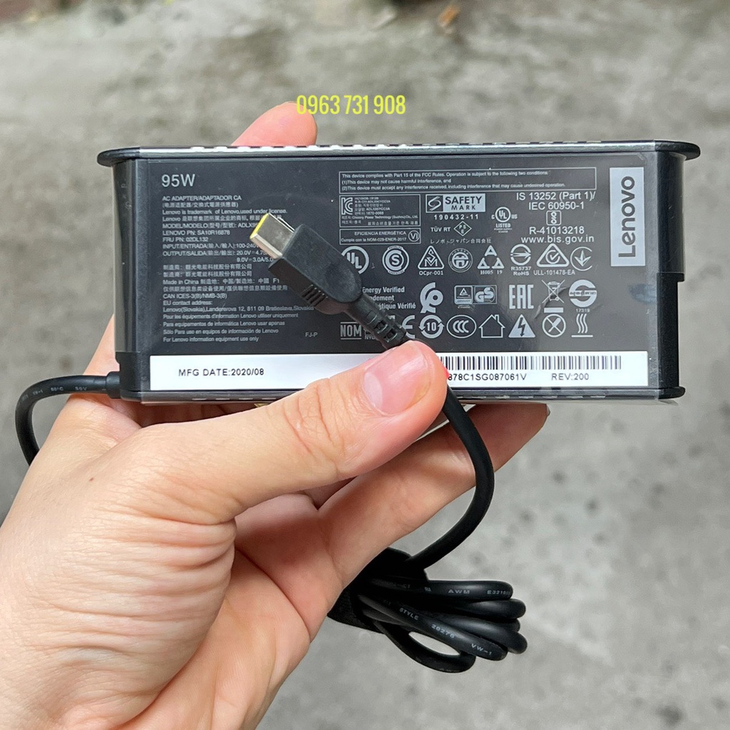 Sạc laptop Lenovo USB Type C 95W zin bóc máy