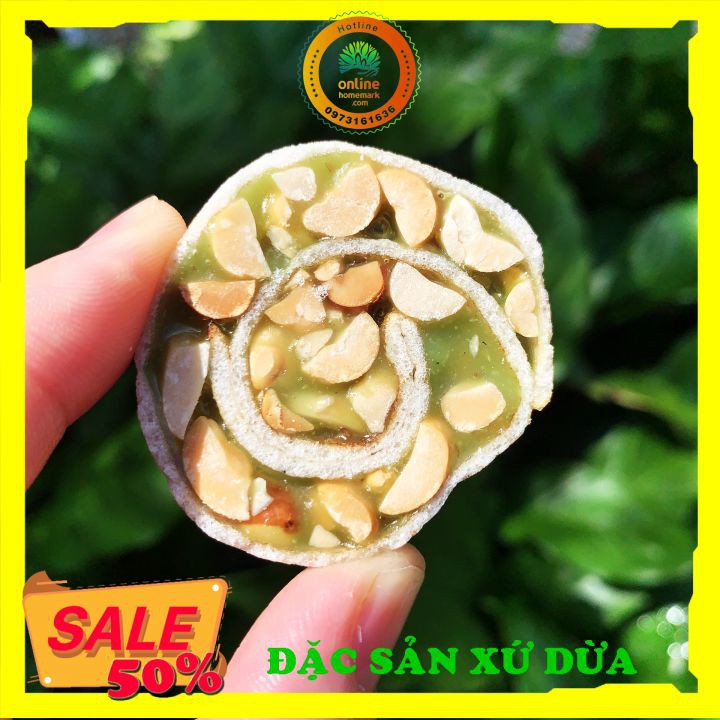 [100G] Kẹo dừa dứa cuộn đậu phộng Kiên Long/Đặc sản Bến Tre