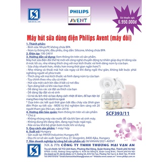 Philips Avent máy hút sữa điện đôi SCF393/11