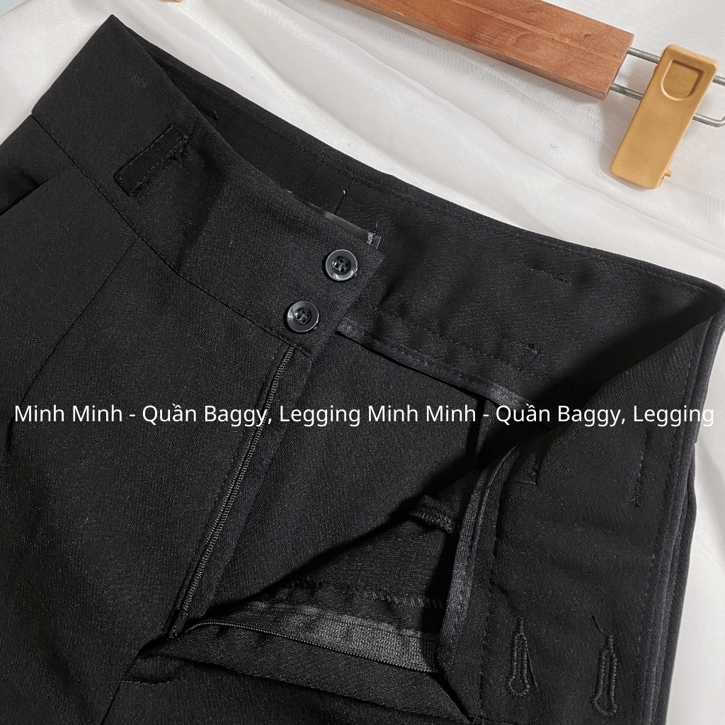 Quần Ống Rộng Liyan Lưng Cao 2 Khuy Vải Tuyết Mưa Dài 100cm Quần Ống Suông Nữ Quần Dài Tôn Dáng M218