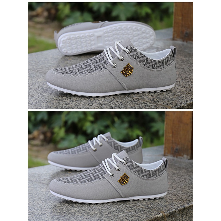 Giày lười vải canvas thiết kế thoáng khí thời trang mùa thu mới cho nam 2021