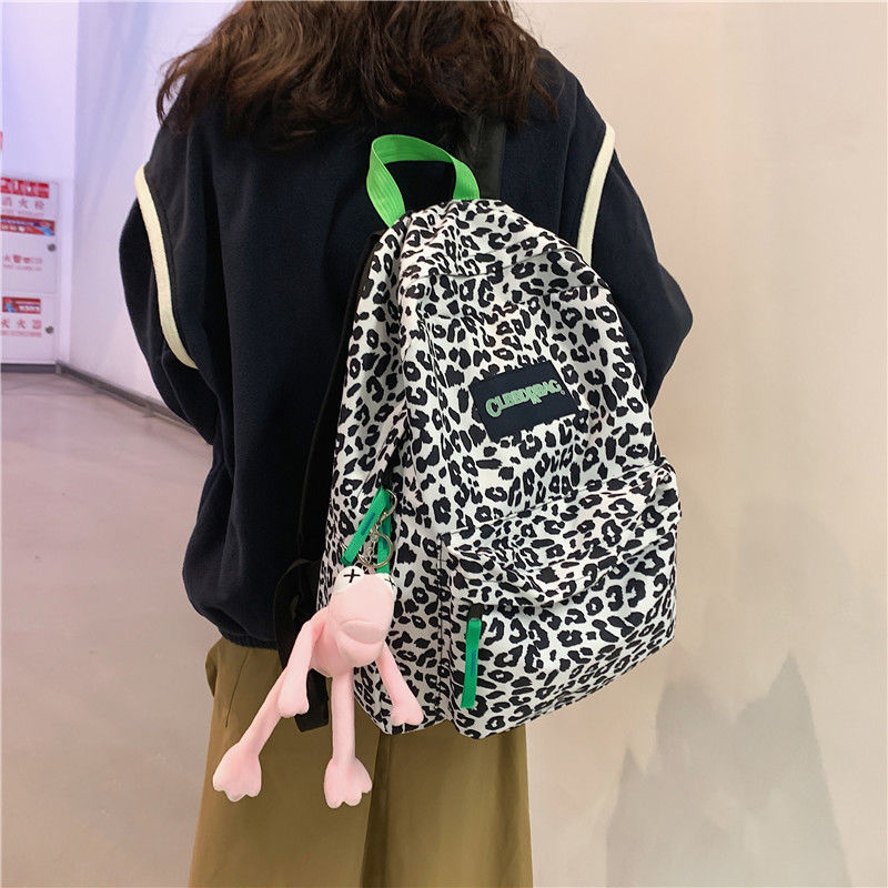 Ba Lô Đi Học Chống Thấm Nước In Họa Tiết Da Báo Thời Trang Cho Cặp Đôi