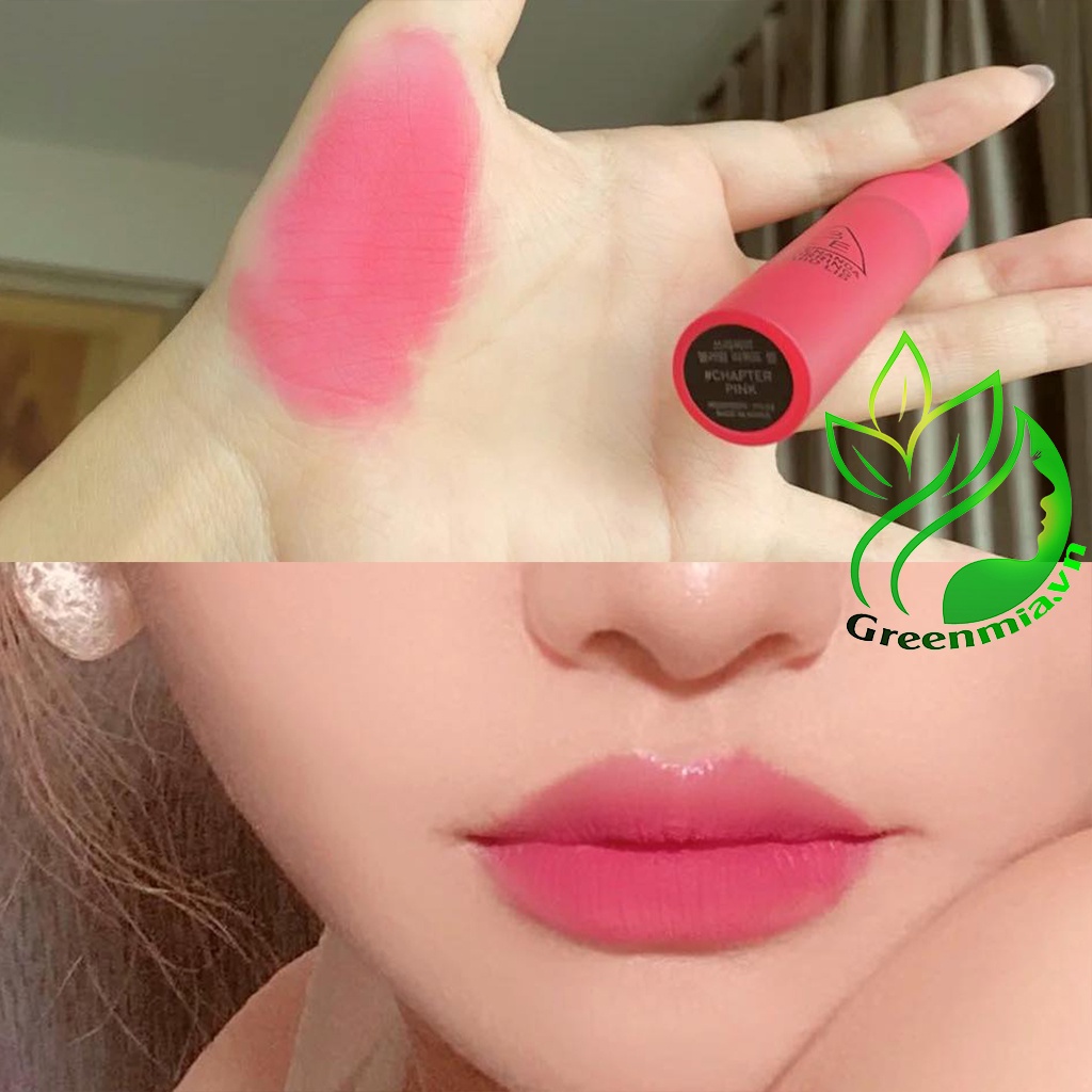 Son Tint 3CE Blurring Liquid Lip Chapter Pink – Màu Hồng Khô Pha Đỏ Lạnh Bền Màu
