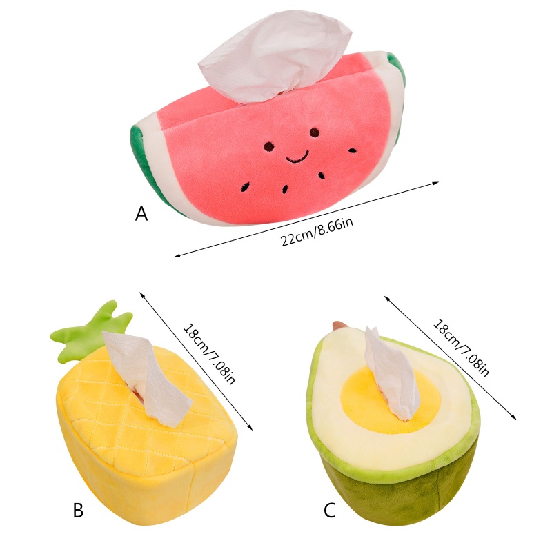 Hộp Đựng Khăn Giấy Hình Trái Cây Bằng Lông Nhung Dễ Thương Xinh Xắn