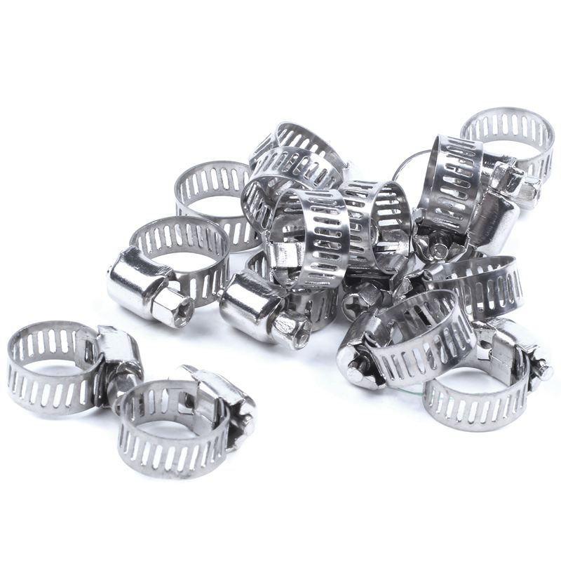 Set 15 Kẹp Ống 8mm - 12mm Bằng Thép Không Gỉ