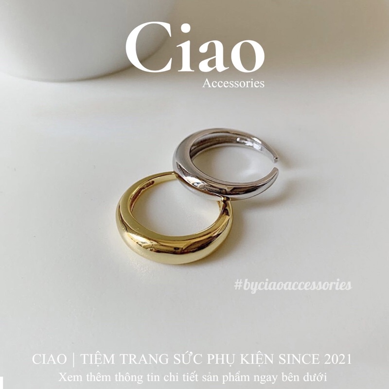[HOẢ TỐC 1H] Nhẫn mạ bạc S925 thiết kế bản trơn mã 26 phong cách trendy cá tính Ciao accessories