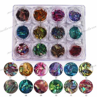 Sét xà cừ vân đá *12 hũ - phụ kiện đính- trang trí móng tay