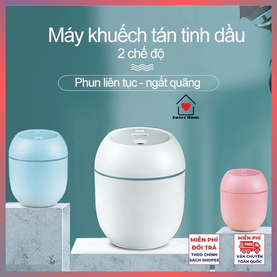 Máy xông tinh dầu mini phun sương khuếch tán tinh dầu tỏa hương thơm, khử khuẩn, đuổi muỗi