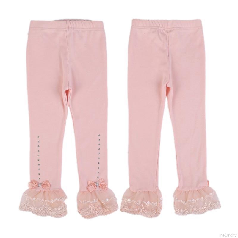 Quần legging phối ren hoa thời trang cho bé gái