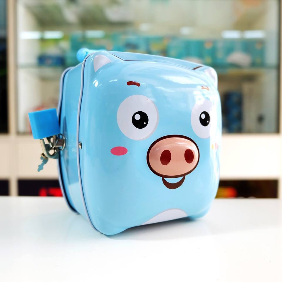 Két sắt Hình Heo- Hộp thiết có chìa khóa tiện dụng