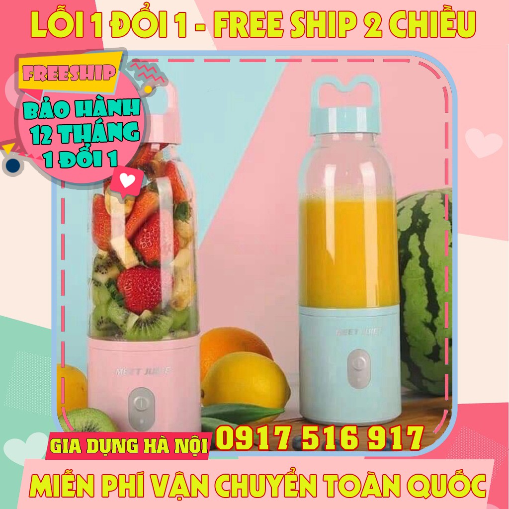 Máy xay sinh tố cầm tay Meet Juice, máy xay sinh tố mini dung tích 500ml