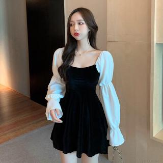 Đầm Nhung Tay Phồng