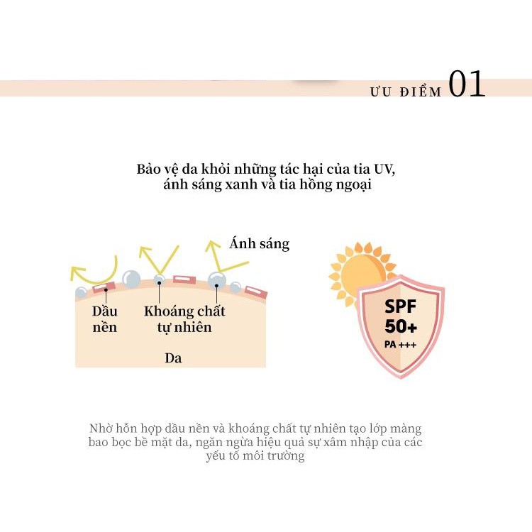 Kem chống nắng hữu cơ naturaglacé UV Protection Base SPF50+ PA+++, an toàn cho da nhạy cảm và mẹ bầu 30ml