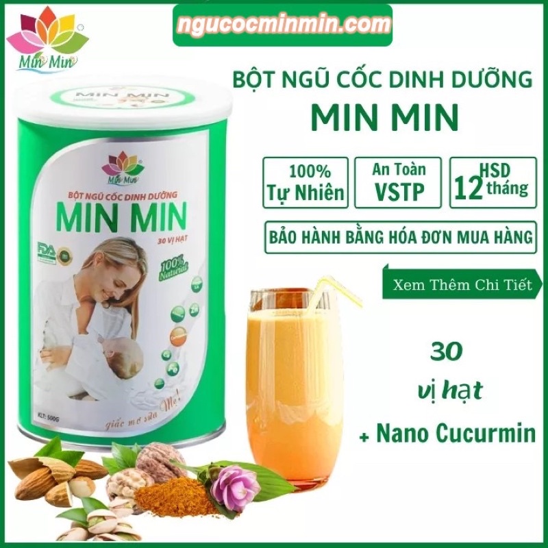 NGŨ CỐC LỢI SỮA MINMIN 30 LOẠI HẠT ( HỘP 500g )