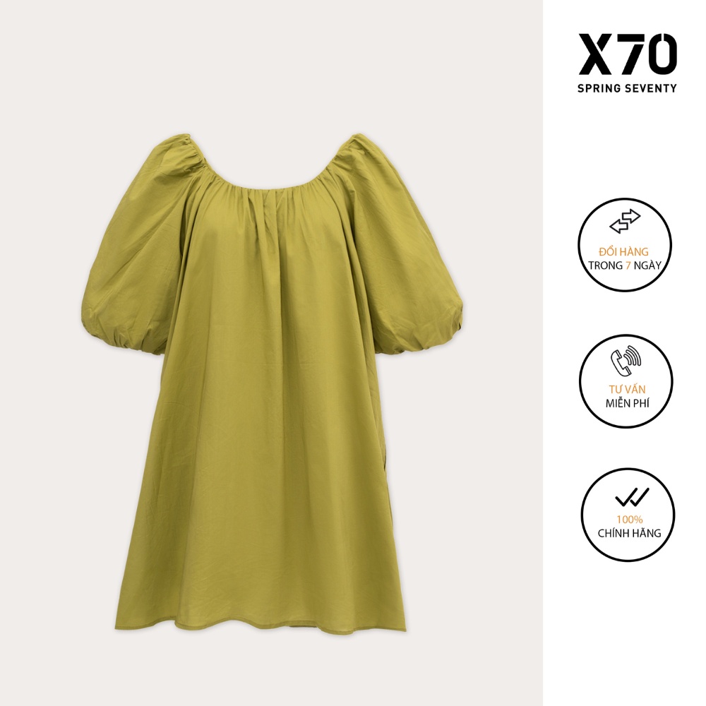 Đầm Nữ Trơn Babydoll Phom Rộng Thiết Kế Tay Phồng Thời Trang X70 - 00800004