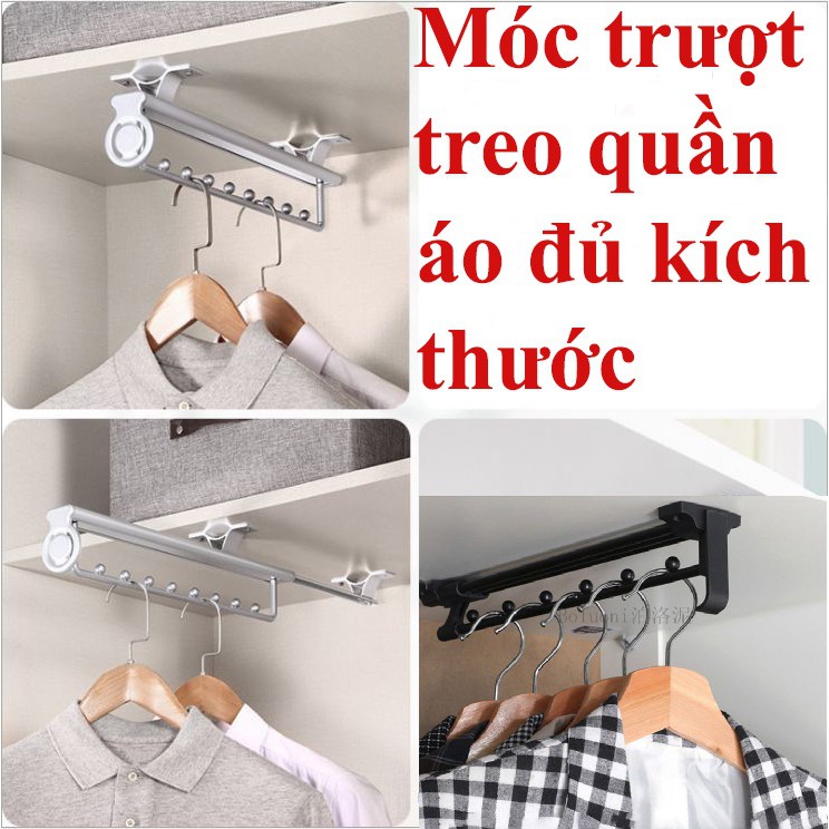 Móc treo ,thanh treo quần áo trượt đa năng đủ kích thước và chất liệu