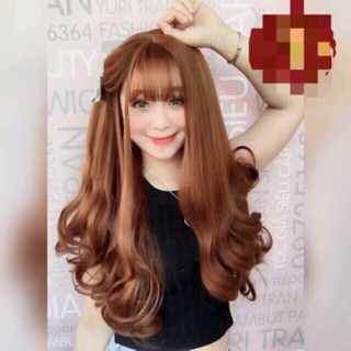 Tóc giả nguyên đầu cao cấp- chịu nhiệt cao- tặng chùm đầu lưới