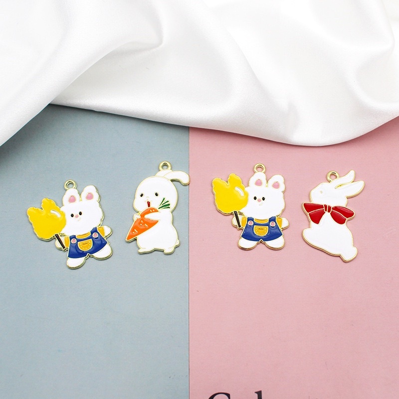 [ FREE SHIP] Charm thỏ dễ thương làm keyring, móc khoá, trang trí,...