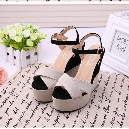 [ ẢNH THẬT ] GIÀY ĐẾ XUỒNG NỮ SANDAL QUAI ĐAN CHÉO BẢNG TO THỜI TRANG HÀN QUỐC 10cm