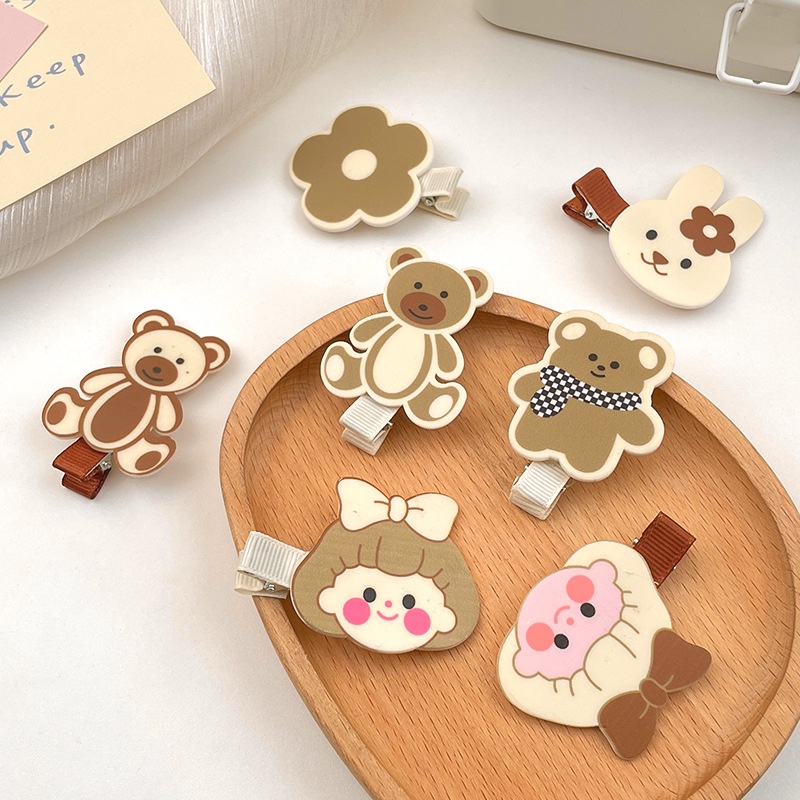Dây cột tóc kẹp tóc mái hình gấu thỏ dễ thương đồ buộc tóc vải xinh xắn Jennie Accessories
