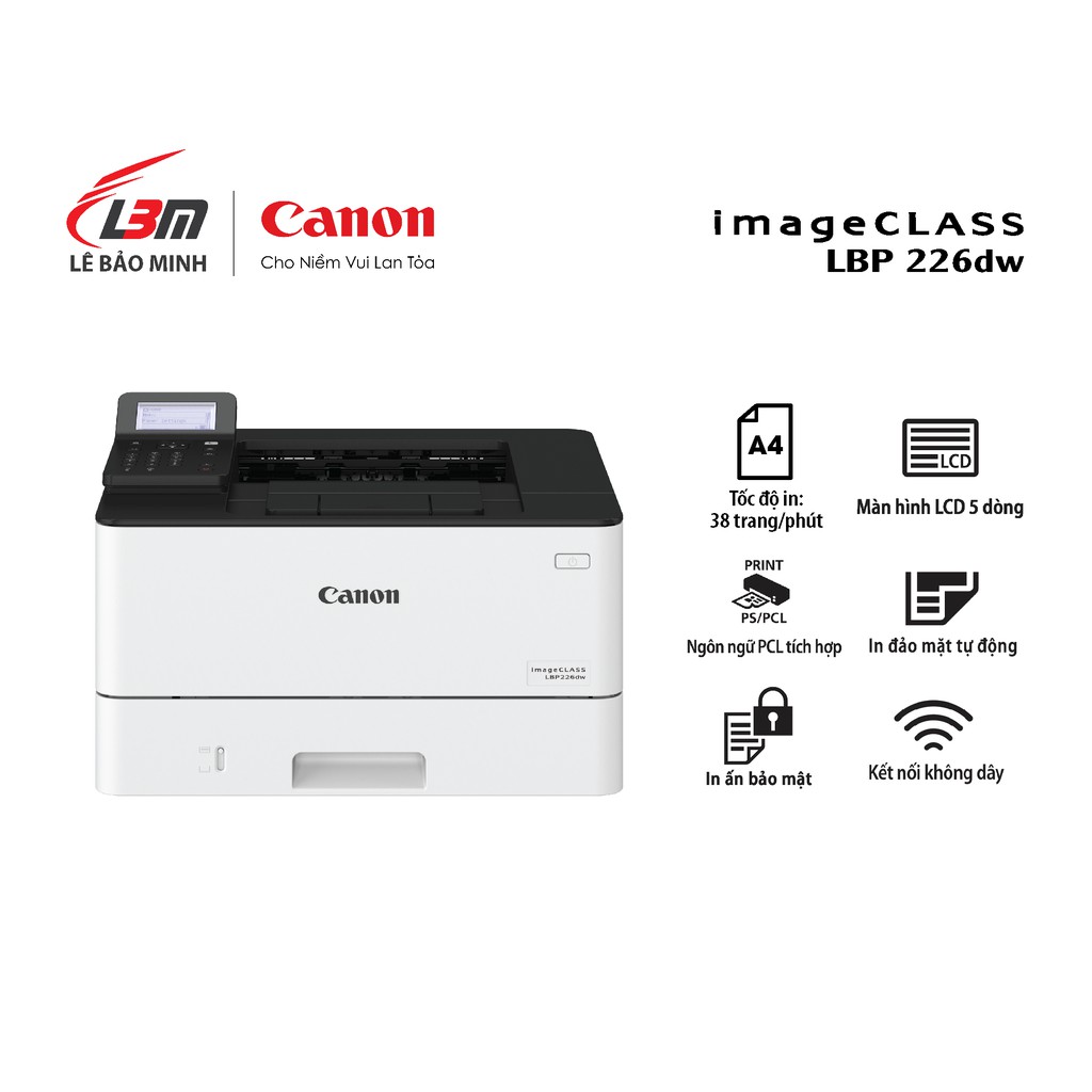 [Mã ELCL12 giảm 9% đơn 300K] Máy in laser đơn chức năng Canon LBP226dw