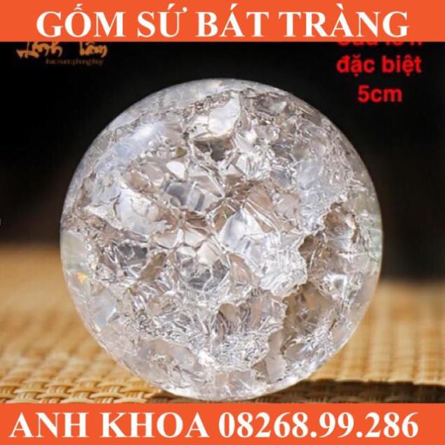 Cầu (bi) thuỷ tinh vào thác nước phong thuỷ - Gốm sứ Bát Tràng Anh Khoa