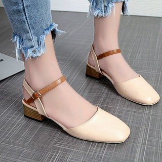 Sandal bít mũi gót vuông cao cấp