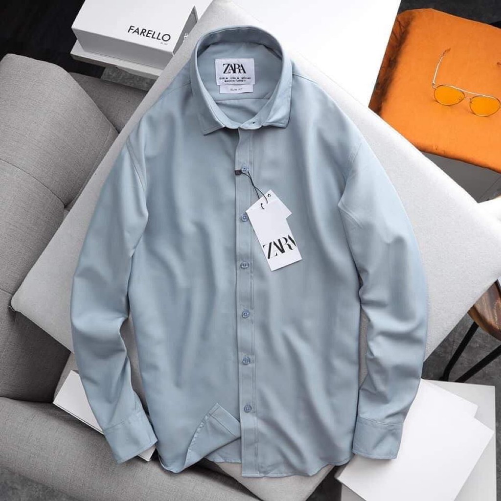  Áo sơmi nam ZR full tag mác phong cách lịch lãm ôm body (3 màu trắng, đen, xanh) | BigBuy360 - bigbuy360.vn