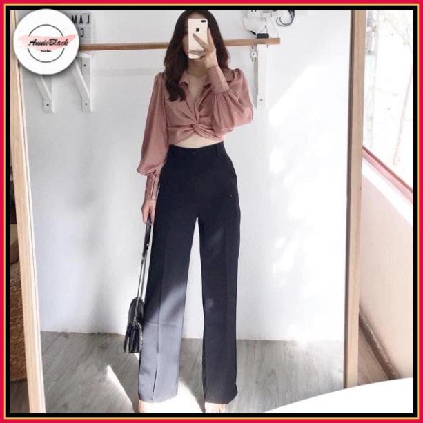 [Mã  ANUI20 hoàn 20k xu đơn 0đ] Quần Culottes Nữ 🦋 Quần Suông Ống Rộng Khoá Hông Cạp Cao 2 Màu 🦋 AB | BigBuy360 - bigbuy360.vn