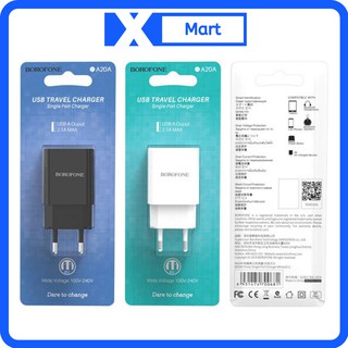 Cốc sạc nhanh 2.1a borofone ba20a chính hãng - củ sạc nhanh 1 cổng usb bh 12 tháng