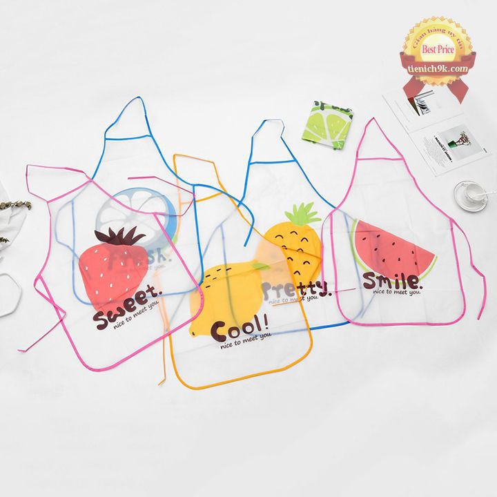 Tạp dề nhà bếp chống thấm nước mẫu mới 2019 | Tạp dề hình thú , hoa quả