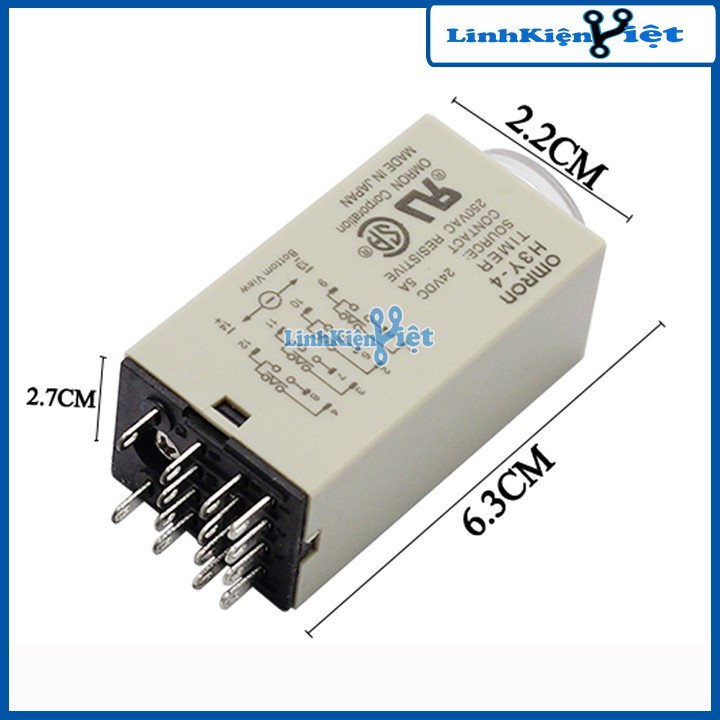 Relay Thời Gian Timer Omron H3Y-4 14P 24V