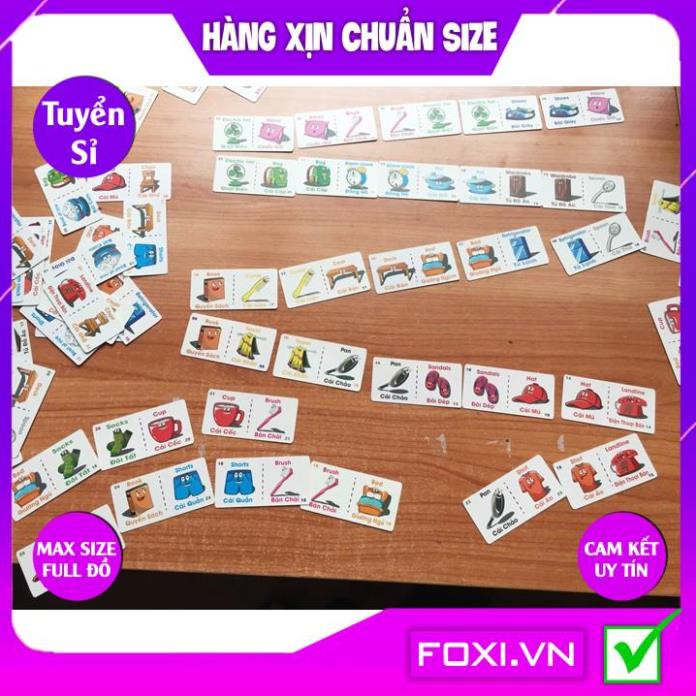 FlashCard-Thẻ Domino Mầm Non Foxi Song Ngữ Anh Việt-Phát huy sự nhanh nhẹn-Đọc và phát âm nhanh-Giúp trẻ tư duy logic