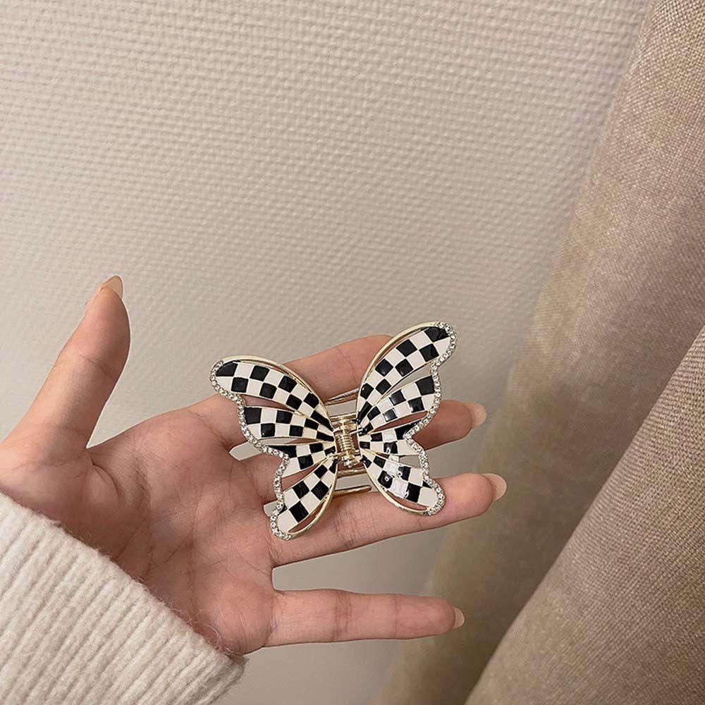 IVORY Kẹp Tóc Hình Bướm Bằng Kim Loại Đính Đá Phong Cách Hàn Quốc Cho Nữ Giá Đỡ