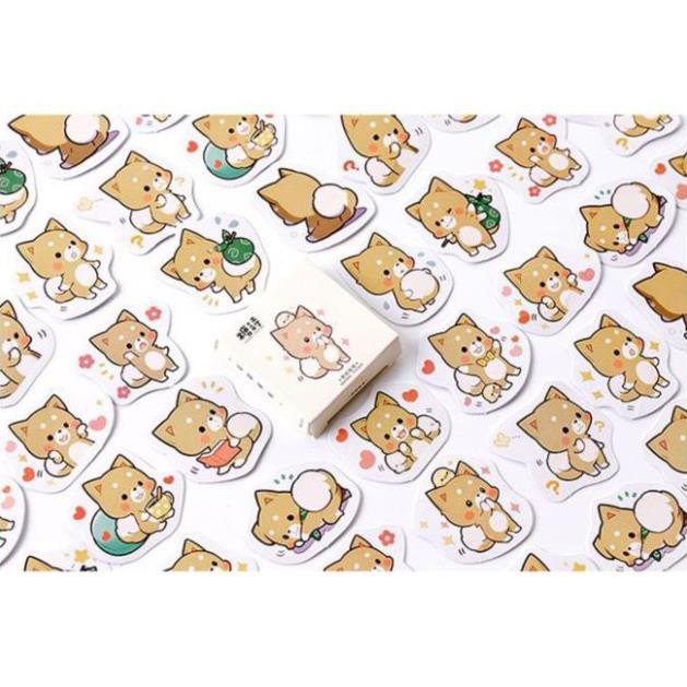 Bộ 46 Sticker Cún Đáng Yêu Hàn Quốc dán trang trí E37