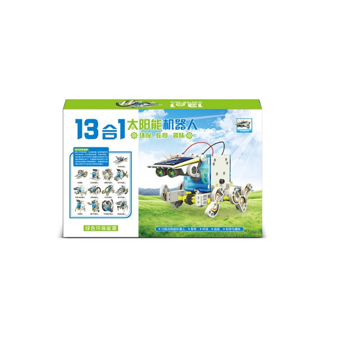 Bộ Robot Kit Lắp Ghép Năng Lượng Mặt Trời 13in1 Chạy Cả Pin