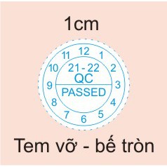 Tem Vỡ, Tem Bảo Hành, QC - Passed, kt 1x1cm, tròn - SL 450 tem - 50k - Tem niêm Phong - Decal vỡ