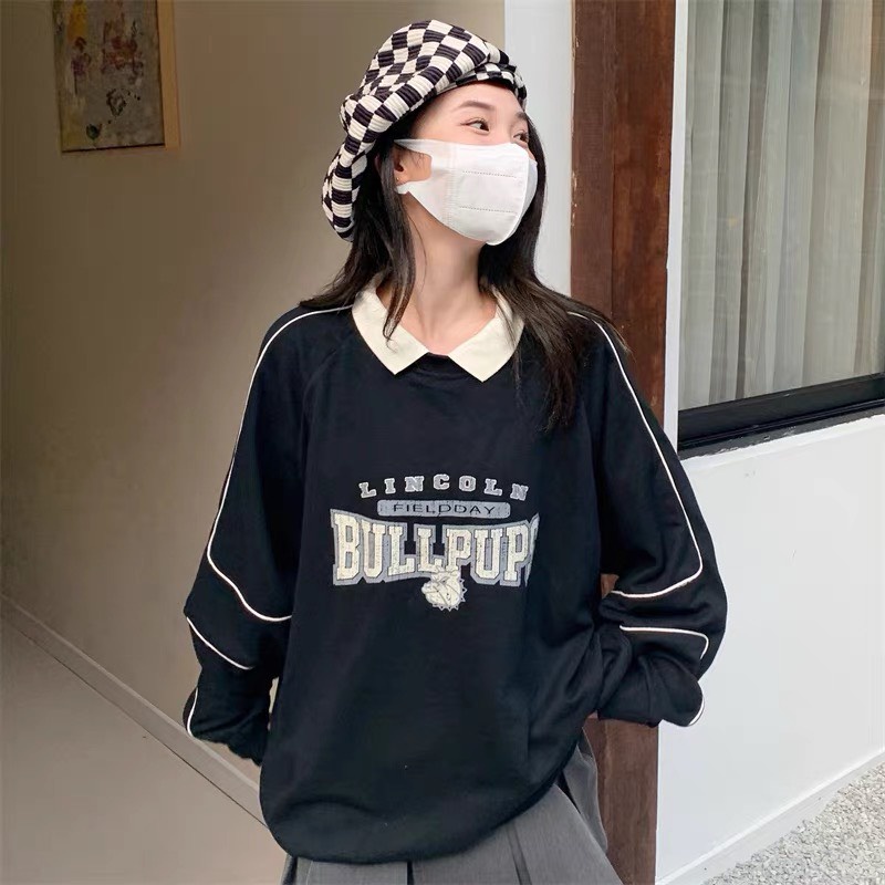 Áo Sweater Pullpups RUBY HOUSE86 chất nỉ ngoại mềm mịn siêu đẹp, polo cổ bo dệt, đường mí nổi, from to unisex 70kg