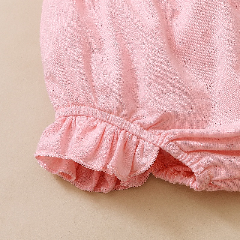 Bộ đồ 2 mảnh MIKRDOO gồm áo dây và quần short cotton màu trơn cho bé gái sơ sinh