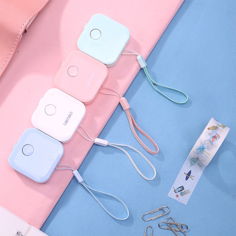 Cuộn thước đo 1.5m màu kẹo, tự động rút