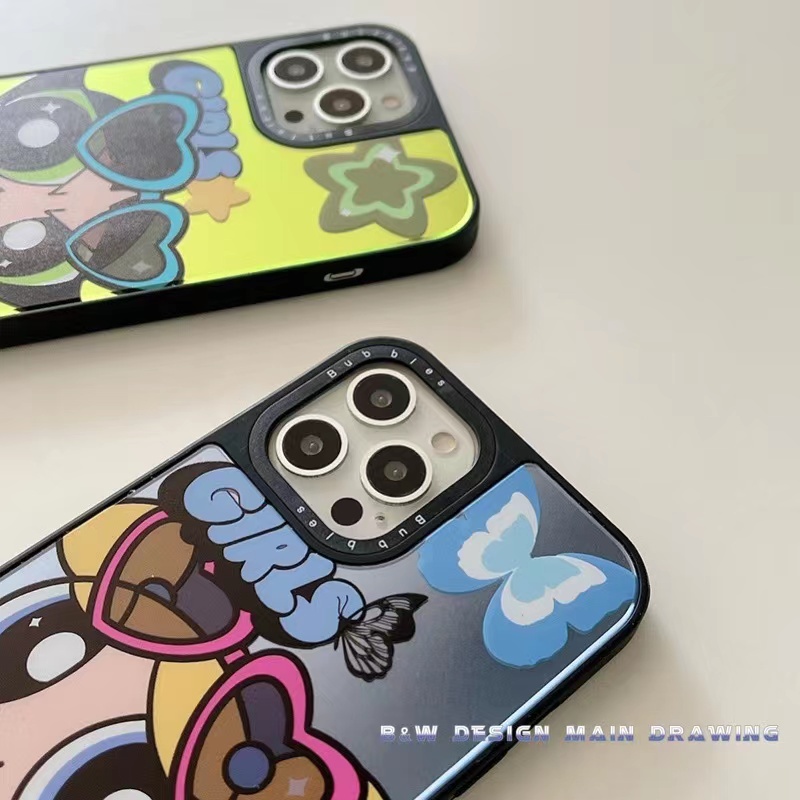 Ốp Điện Thoại Acrylic Cứng Chống Sốc Hình Powerpuff Girls Cho iPhone 13 12 11 Pro MAX IX XS MAX XR 7Plus 8Plus