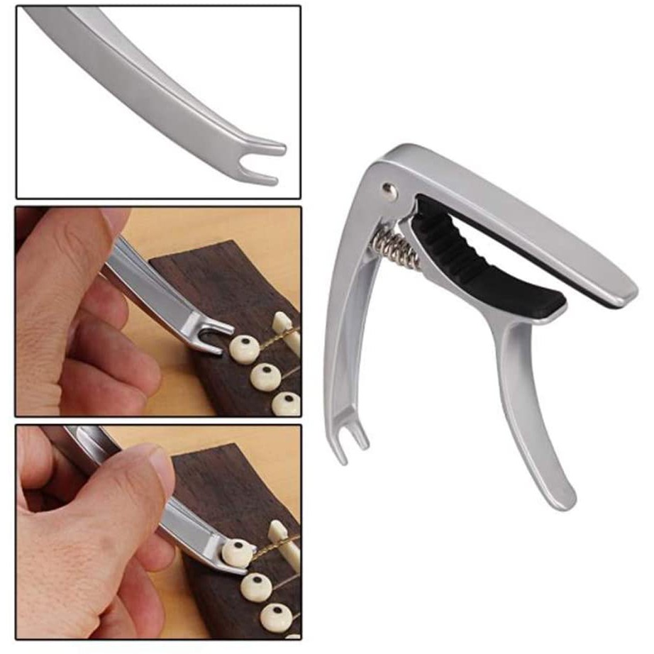 Capo guitar - ukulele JX-05 (Thêm chức năng chốt nhổ dây)