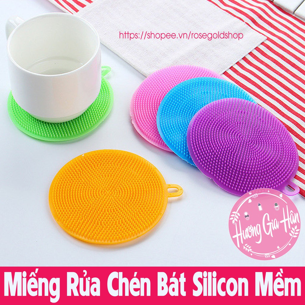 Miếng Rửa Chén Bát Silicon Mềm, Miếng Lót Nồi, Lót Cốc, Rửa Hoa Quả