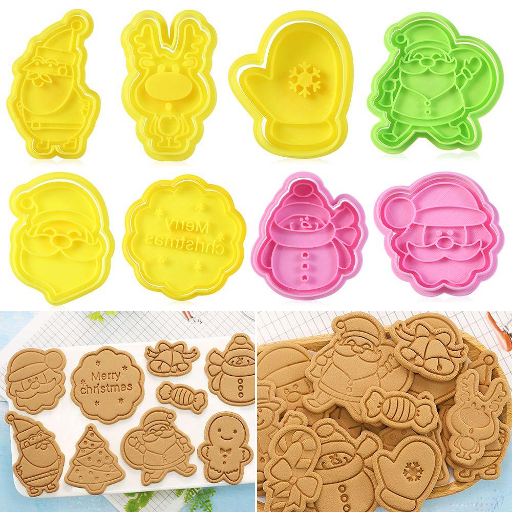 KRNY Bộ Khuôn Cắt Bánh Quy Tạo Hình 3D Chủ Đề Giáng Sinh