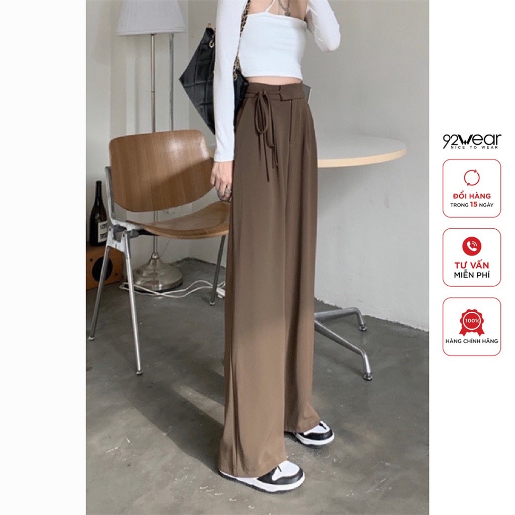 Quần suông 92WEAR vải ruby Hàn mướt mịn, mặt vải đẹp trẻ, chất đanh dày dặn WQ044