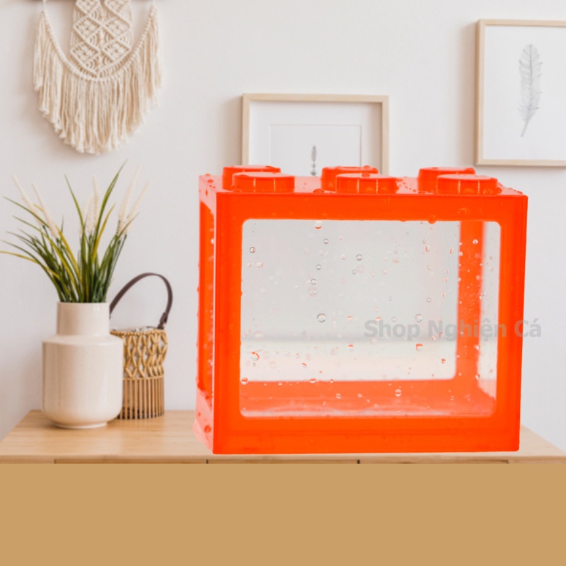 Bể nuôi cá betta mini lắp ghép Lego 12 x 8.0 x 10.5 cm