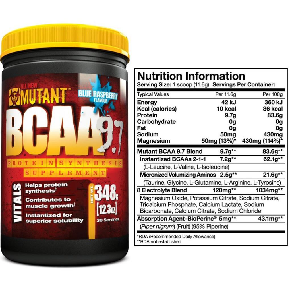 Chống Dị hóa Cơ Bắp Mutant Bcaa 9.7 90 lần dùng - Chính Hãng 100%