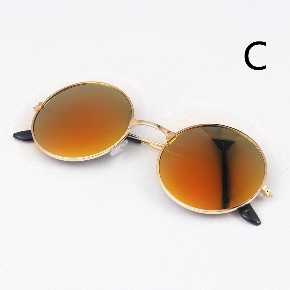 Kính mát gọng kim loại dáng tròn phong cách thời trang vintage dành cho nam nữ